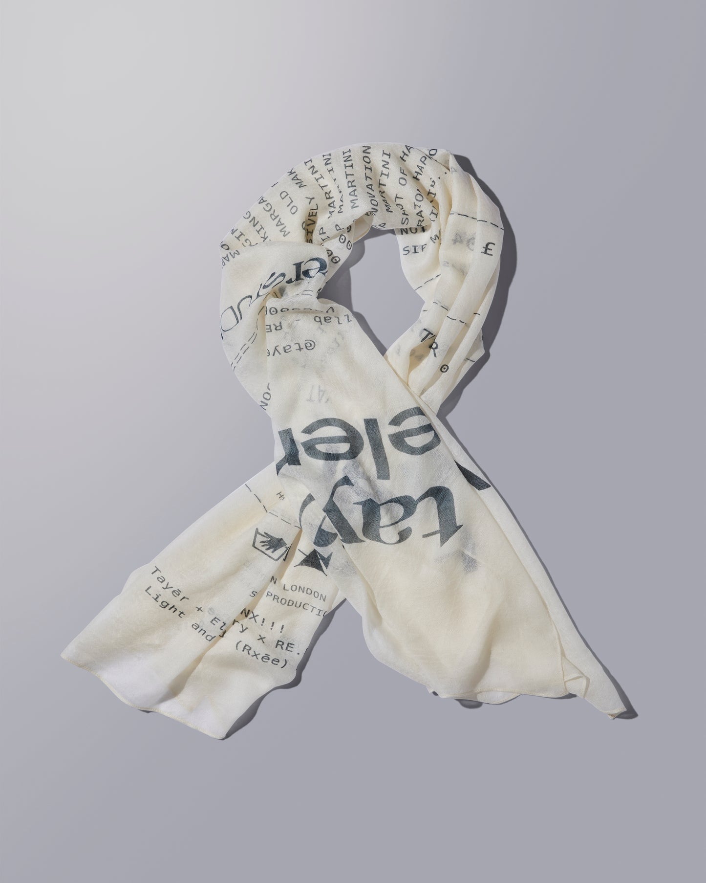 TAYĒR STUDIOS + RE.LINE / CASHMERE  RECEIPT SCARF PRE-ORDER