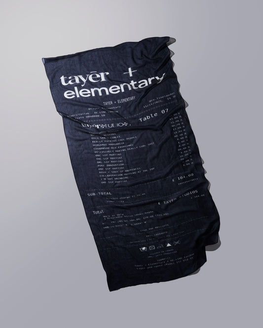 TAYĒR STUDIOS + RE.LINE / CASHMERE  RECEIPT SCARF PRE-ORDER